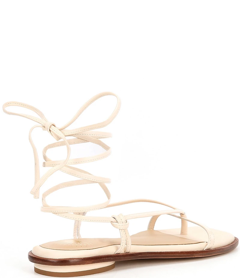 Antonio Melani x Style by Simkins Hampton Leather Ankle Wrap Flat Sandals