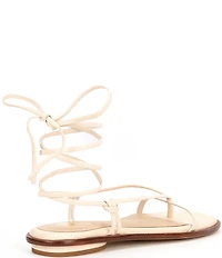 Antonio Melani x Style by Simkins Hampton Leather Ankle Wrap Flat Sandals