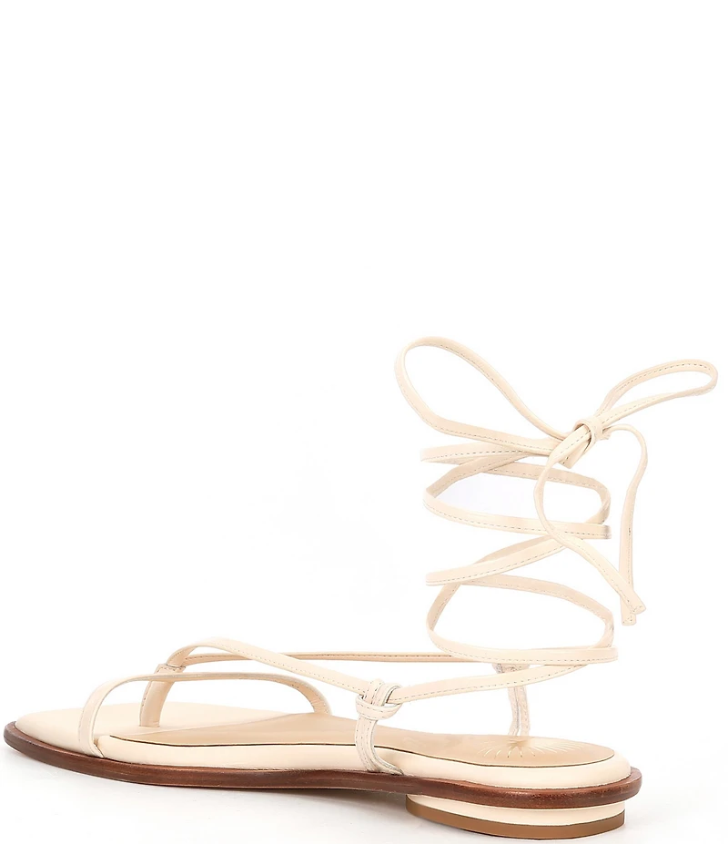Antonio Melani x Style by Simkins Hampton Leather Ankle Wrap Flat Sandals