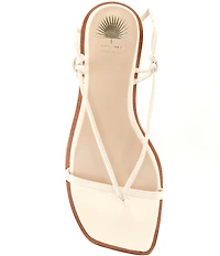 Antonio Melani x Style by Simkins Hampton Leather Ankle Wrap Flat Sandals
