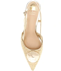 Antonio Melani x Style by Simkins Lisa Raffia Ornamented Slingback Pumps