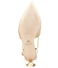 Antonio Melani x Style by Simkins Lisa Raffia Ornamented Slingback Pumps