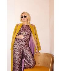 Antonio Melani x The Nat Note Bea Wool Blend Tie Front Notch Lapel Collar Trench Coat