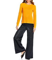 Antonio Melani x The Nat Note Cameron Luxury Cashmere Crew Neck Long Sleeve Knit Sweater