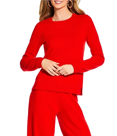 Antonio Melani x The Nat Note Cameron Luxury Cashmere Crew Neck Long Sleeve Knit Sweater