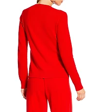 Antonio Melani x The Nat Note Cameron Luxury Cashmere Crew Neck Long Sleeve Knit Sweater