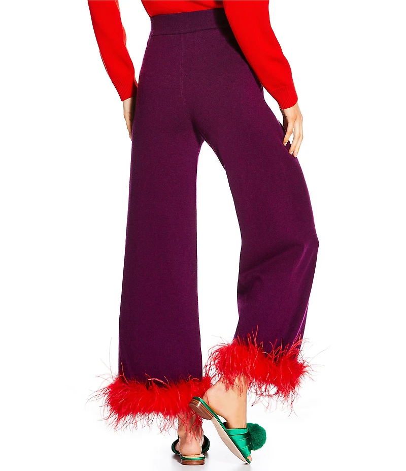 Antonio Melani x The Nat Note Chula Wool Blend Flat Front Feather Detail Coordinating Pants
