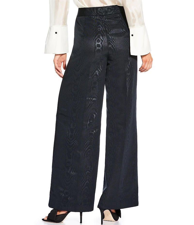 Antonio Melani x The Nat Note Grace Moire Flat Front Straight Leg Pants