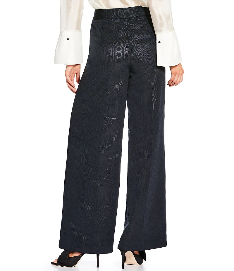 Antonio Melani x The Nat Note Grace Moire Flat Front Straight Leg Pants