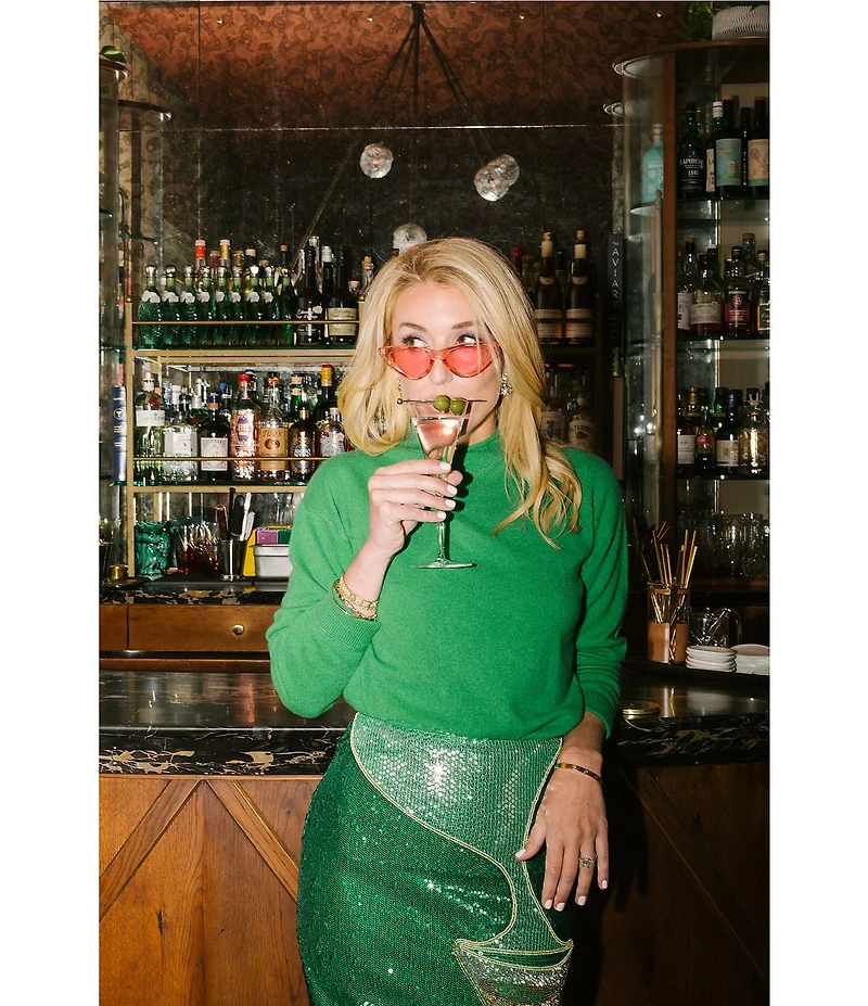 Antonio Melani x The Nat Note Jessica Mock Neck Cashmere Sweater