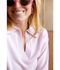 Antonio Melani x The Nat Note Maddie Henley Johnny Collar Long Sleeve Cashmere Sweater