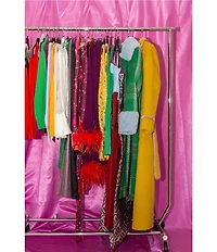 Antonio Melani x The Nat Note Stella Star And Moon Print Satin Twill Velvet Coordinating Jacket and Pant Set