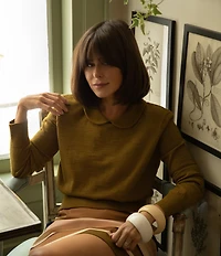 Antonio Melani x The Style Bungalow Lido Wool Blend Long Sleeve Peter Pan Collared Sweater