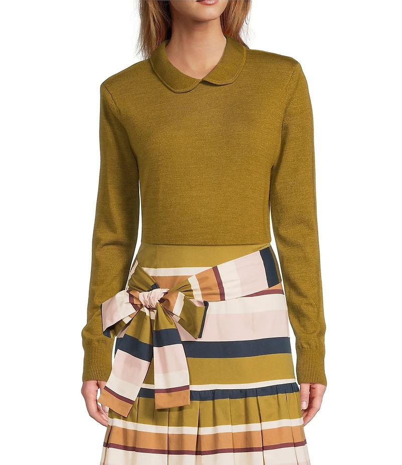 Antonio Melani x The Style Bungalow Lido Wool Blend Long Sleeve Peter Pan Collared Sweater