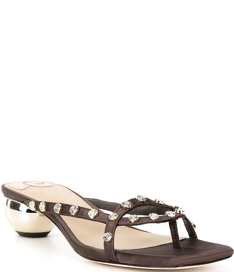 Antonio Melani x. M.G. Style Ridley Satin Studded Dress Sandals