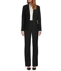 Antonio Melani Yana Button Front Point Collar Long Sleeve Stretch Silk Charmeuse Blouse