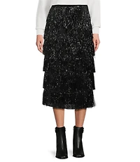 Antonio Melani Yara Novelty Fringe Midi Skirt