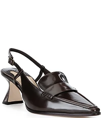 Antonio Melani Zeke Box Leather Tailored Slingback Pumps