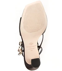 Antonio Melani Zoee Satin Flower Ornamented Ankle Strap Dress Sandals