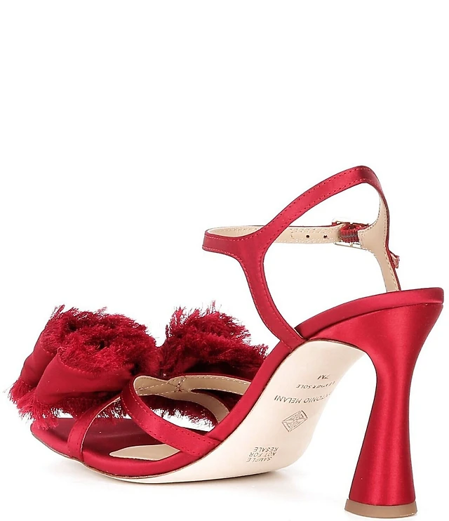 Antonio Melani Zora Satin Frayed Bow Dress Sandals at CoolSprings