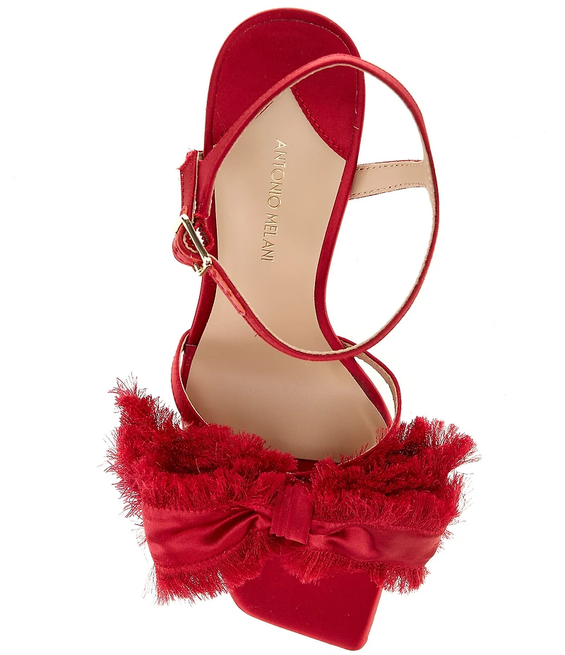 Antonio Melani Zora Satin Frayed Bow Dress Sandals