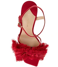 Antonio Melani Zora Satin Frayed Bow Dress Sandals