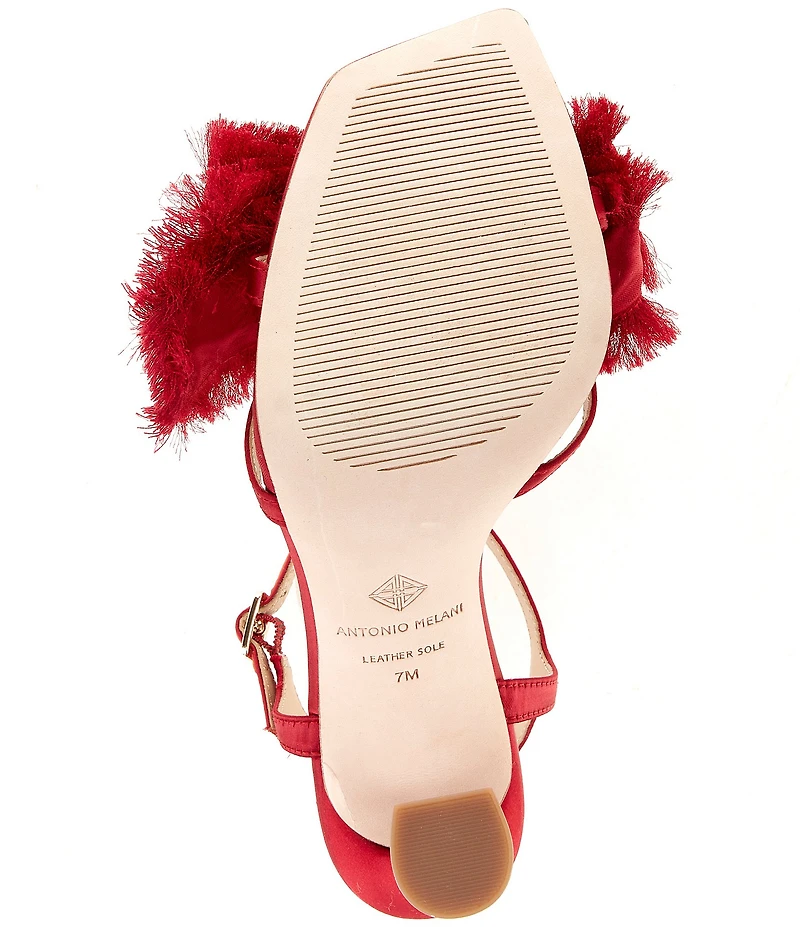 Antonio Melani Zora Satin Frayed Bow Dress Sandals