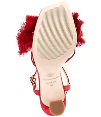 Antonio Melani Zora Satin Frayed Bow Dress Sandals