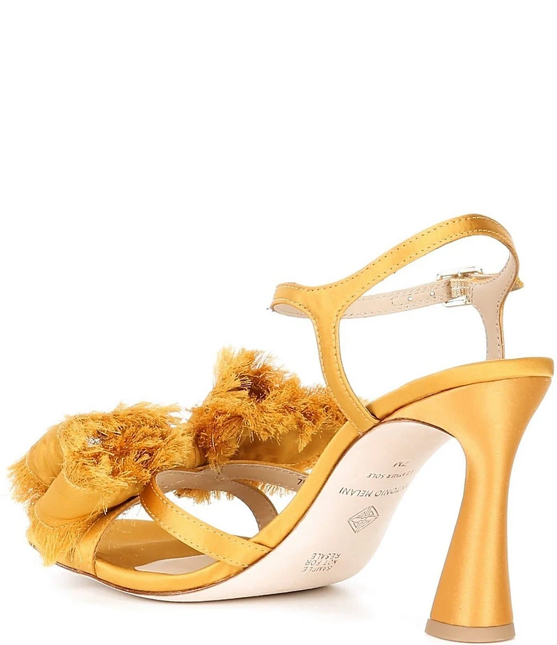 Antonio Melani Zora Satin Frayed Bow Dress Sandals