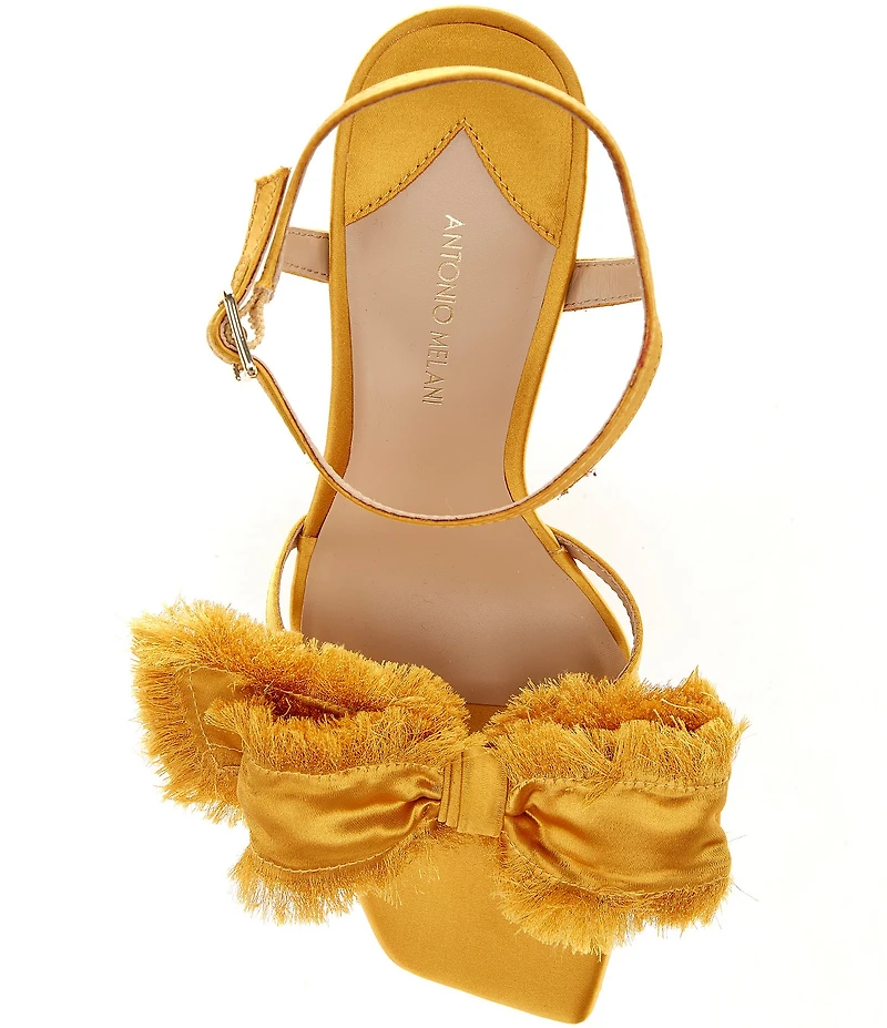Antonio Melani Zora Satin Frayed Bow Dress Sandals
