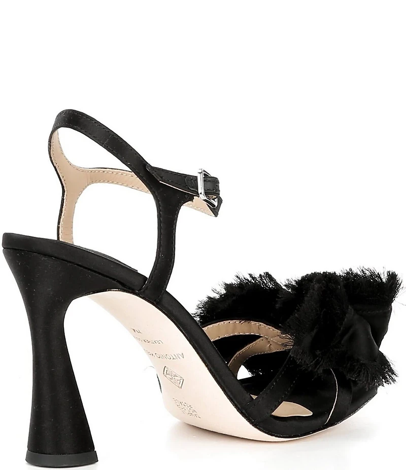 Antonio Melani Zora Satin Frayed Bow Dress Sandals