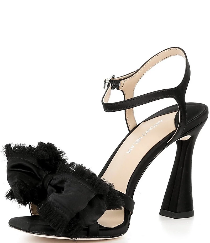 Antonio Melani Zora Satin Frayed Bow Dress Sandals