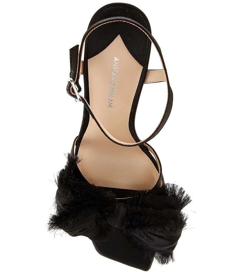 Antonio Melani Zora Satin Frayed Bow Dress Sandals