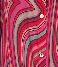 APNY Abstract Print Spread Collar Long Sleeve Button Down Shirt