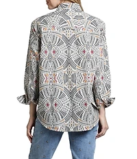 APNY Boyfriend Collared Long Sleeve Button Up Top