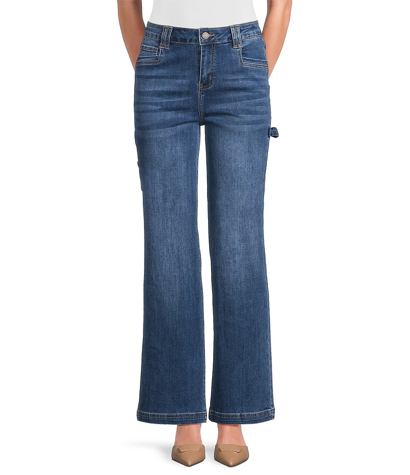 APNY Carpenter Stretch Denim Wide Leg Jeans