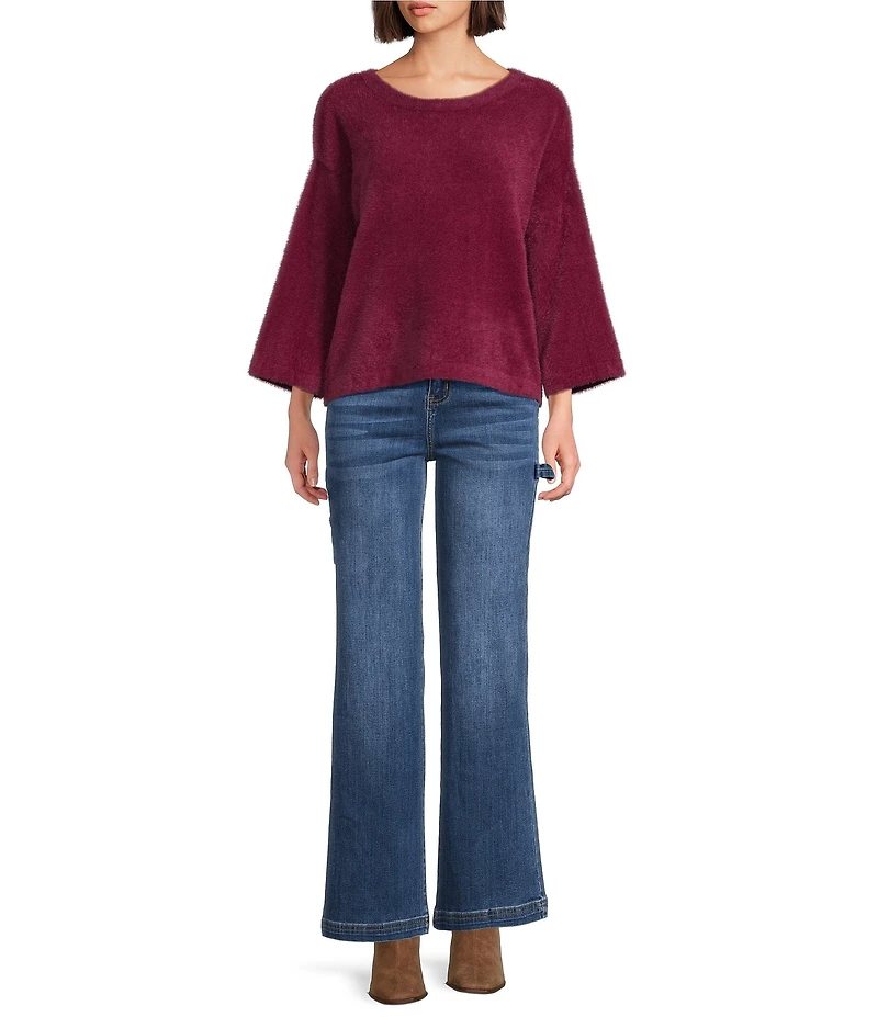 APNY Carpenter Stretch Denim Wide Leg Jeans