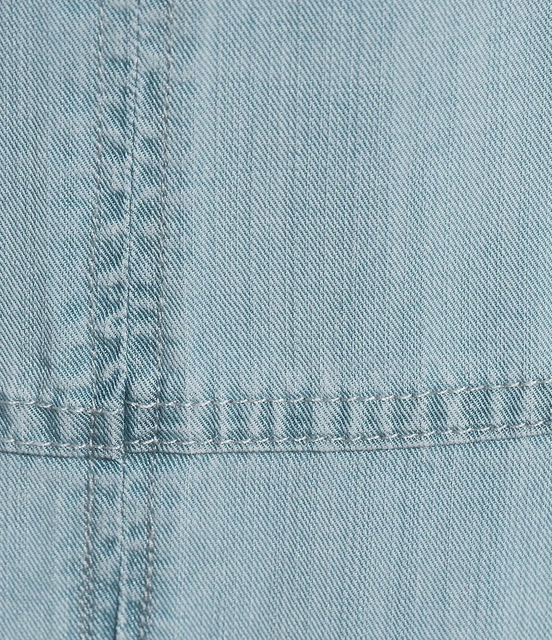 APNY Chambray Tiered Midi A-Line Skirt