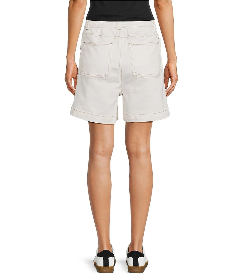 APNY Coastal Mid Rise Paper Bag Tie Waist Shorts
