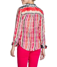 APNY Collared Neckline Long Sleeve Button Front Blouse