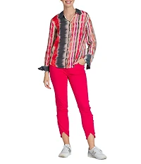 APNY Collared Neckline Long Sleeve Button Front Blouse