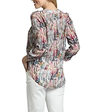 APNY Crepe Surplice V-Neck Long Sleeve Crossover Top
