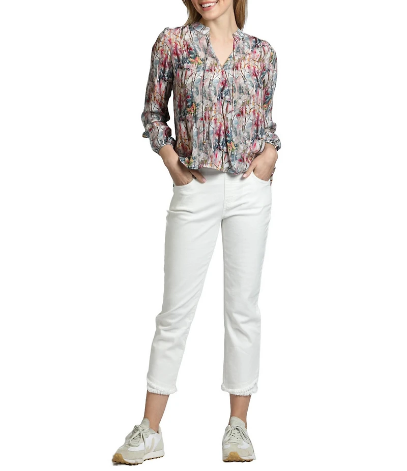 APNY Crepe Surplice V-Neck Long Sleeve Crossover Top