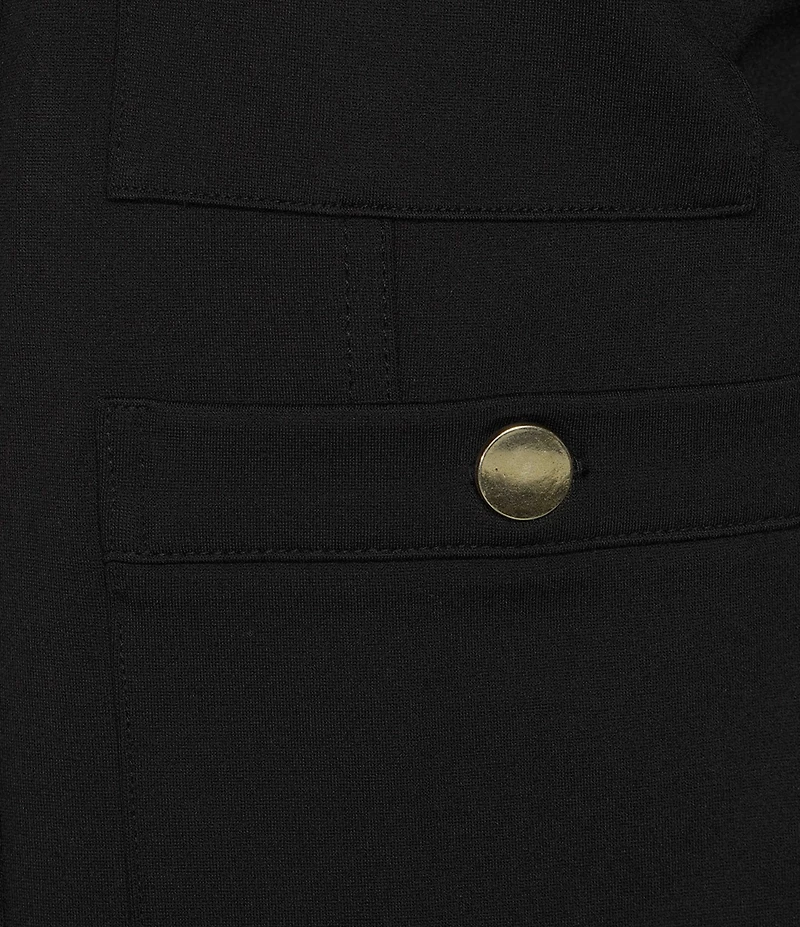 APNY Denim Collarless Long Sleeve Moto Jacket