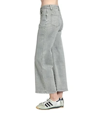 APNY Denim Textured Croc-Embossed Print High Rise Wide Leg Jeans