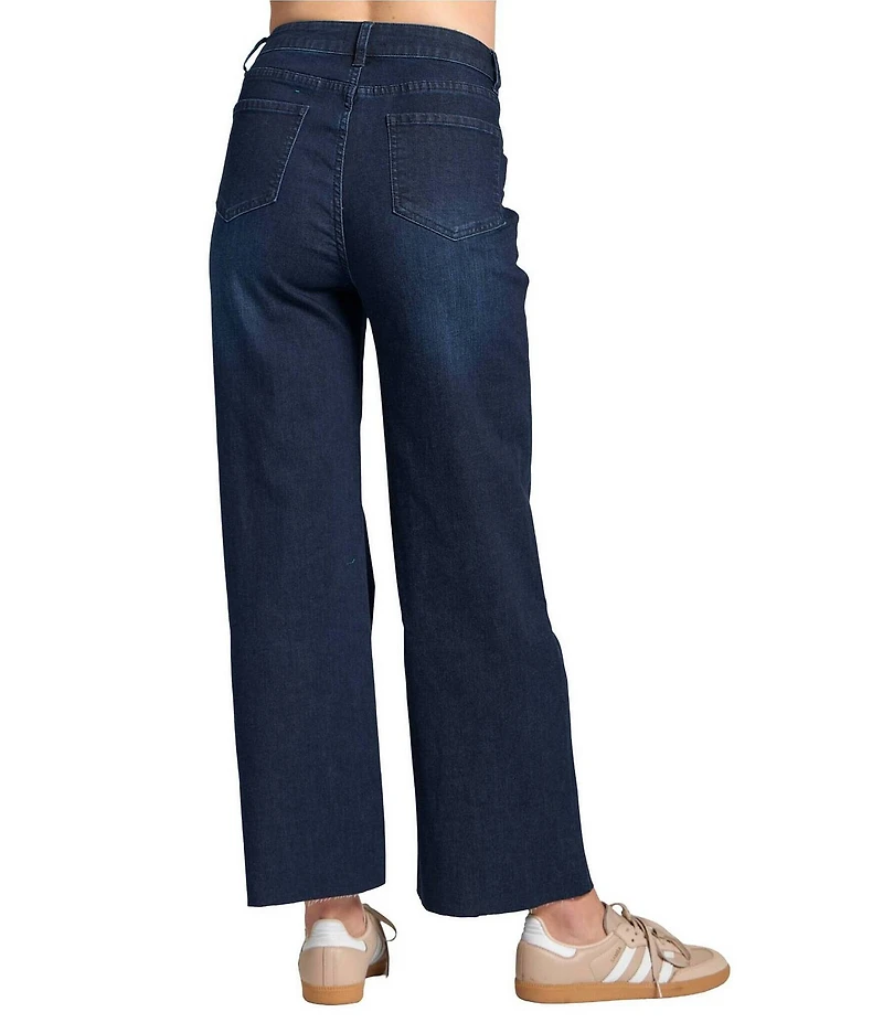 APNY Flat Front Wide Leg Cropped Jeans