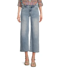APNY Flat Front Wide Leg Cropped Jeans