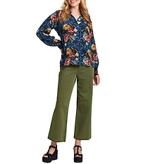 APNY Flat Front Wide Leg Cropped Pants