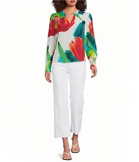 APNY Flat Front Wide Leg Cropped Jeans