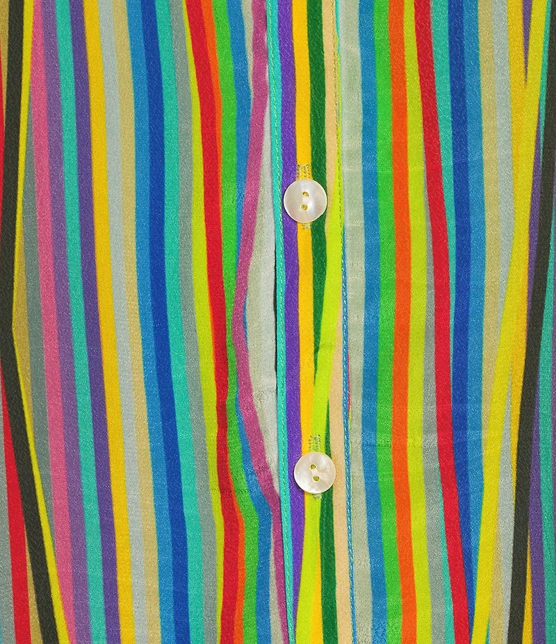 APNY Green Blue Multi Stripe Button Down Tank Top